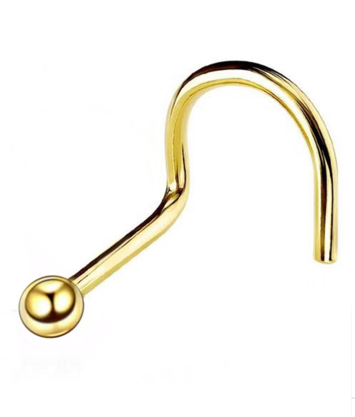 נזם טיטניום נקודה- ציפוי זהב