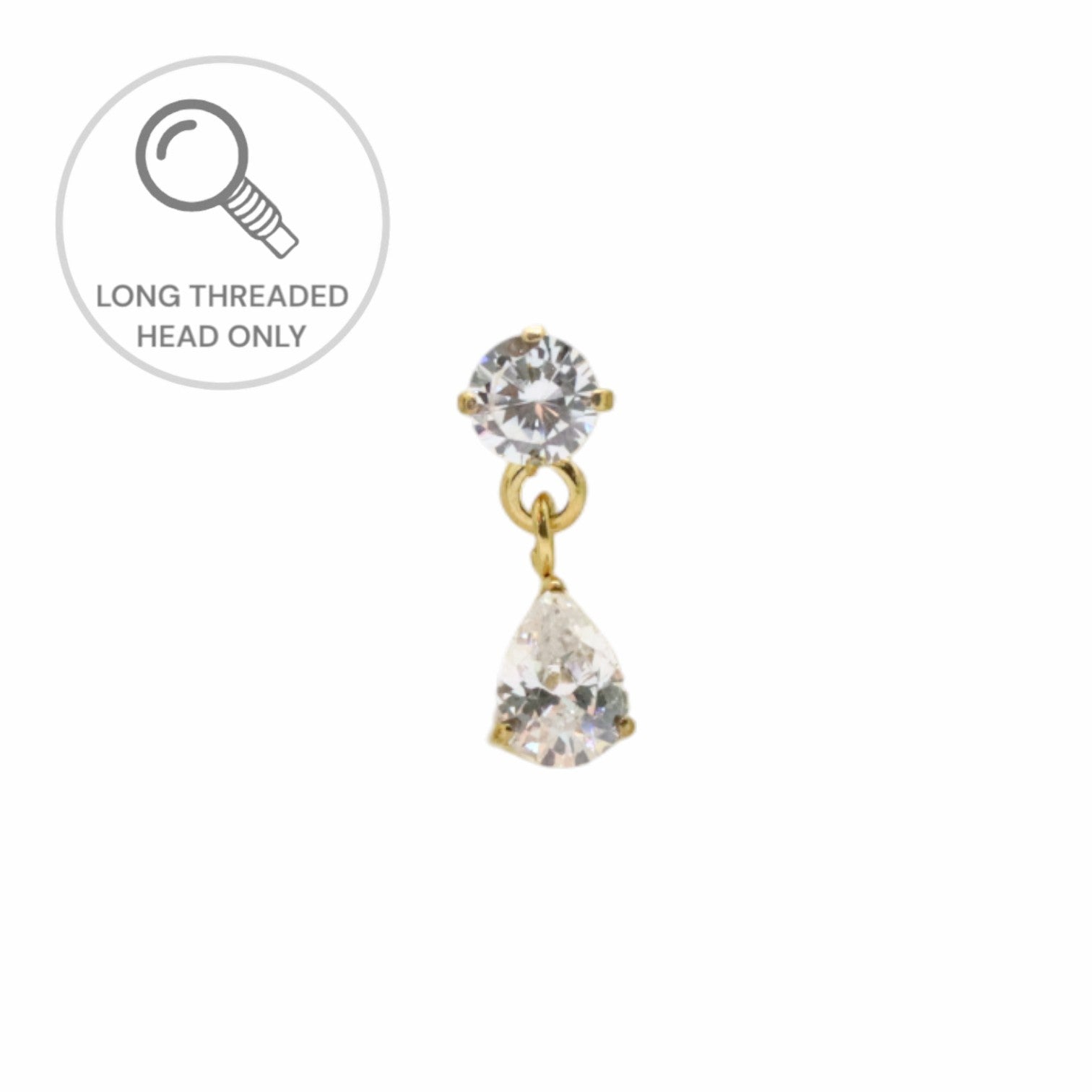 ראש מעוצב-זירקון 3ממ עם צ'ארם טיפה