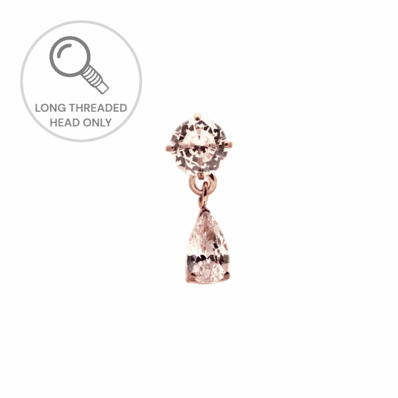 ראש מעוצב-זירקון 4ממ עם צ'ארם טיפה