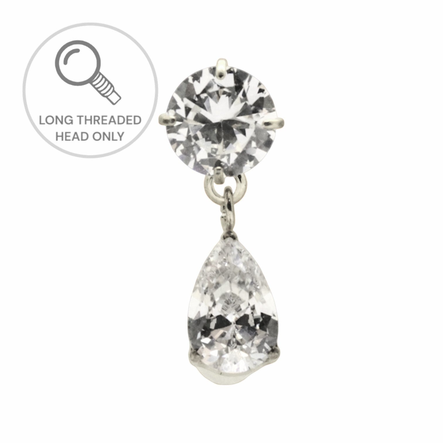 ראש מעוצב-זירקון 4ממ עם צ'ארם טיפה