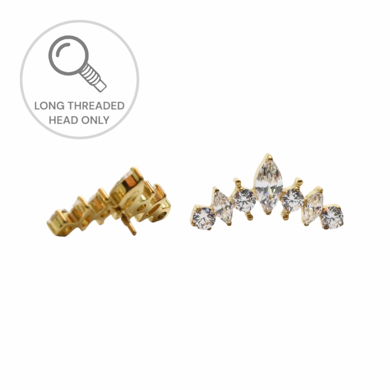 ראש מעוצב- מרקיזות וזירקונים (גודל כולל 1.7סמ)