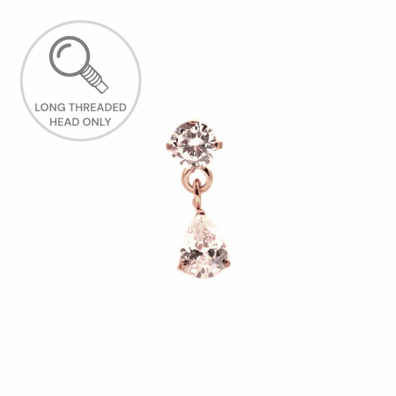 ראש מעוצב-זירקון 3ממ עם צ'ארם טיפה