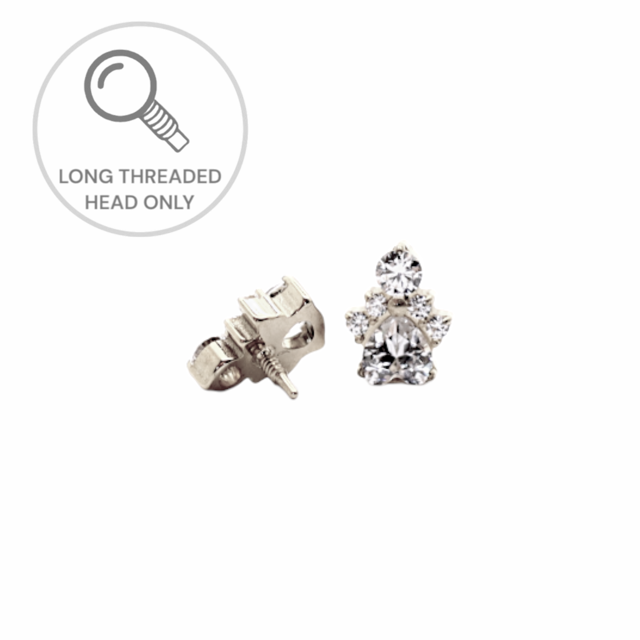 ראש מעוצב- לב ועיטור זירקונים