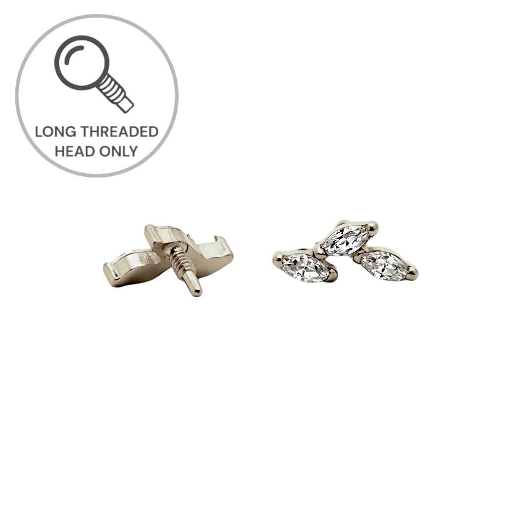 ראש מעוצב- שלוש מרקיזות מיניאטוריות במניפה (גודל כולל- 6ממ)