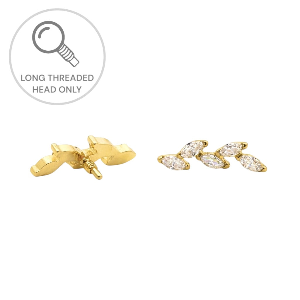 ראש מעוצב- חמש מרקיזות מיניאטוריות במניפה (גודל כולל- 8ממ)