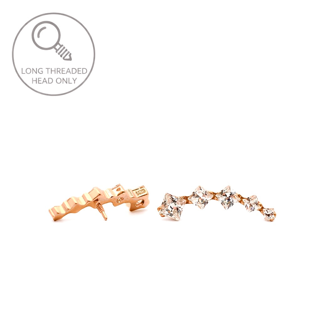 ראש מעוצב- חמישה ריבועים בגדלים שונים (גודל כולל 1.8ס"מ)