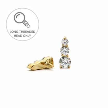 ראש מעוצב- שלושה זירקונים בשורה (1.5,2,2.5)