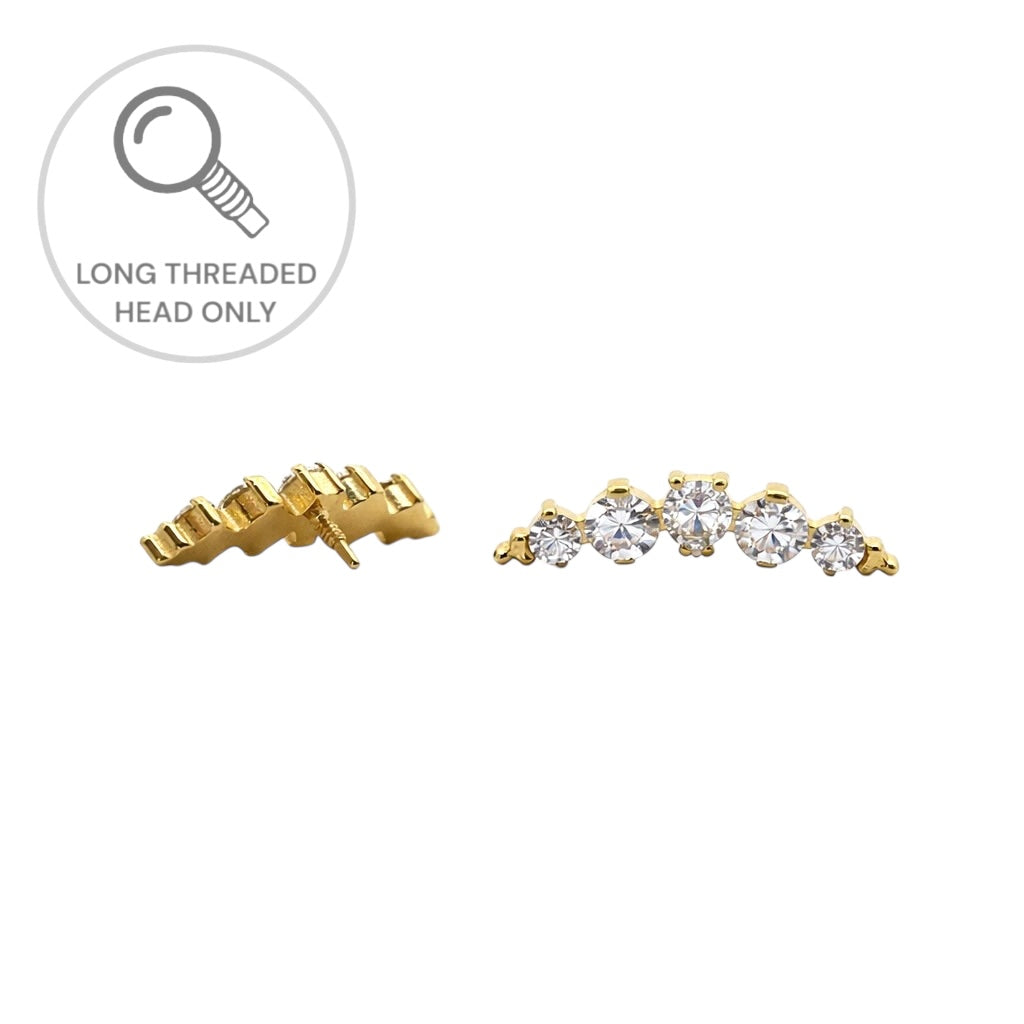 ראש מעוצב- טיפה ושני זירקונים מכל צד ועיטור נקודות