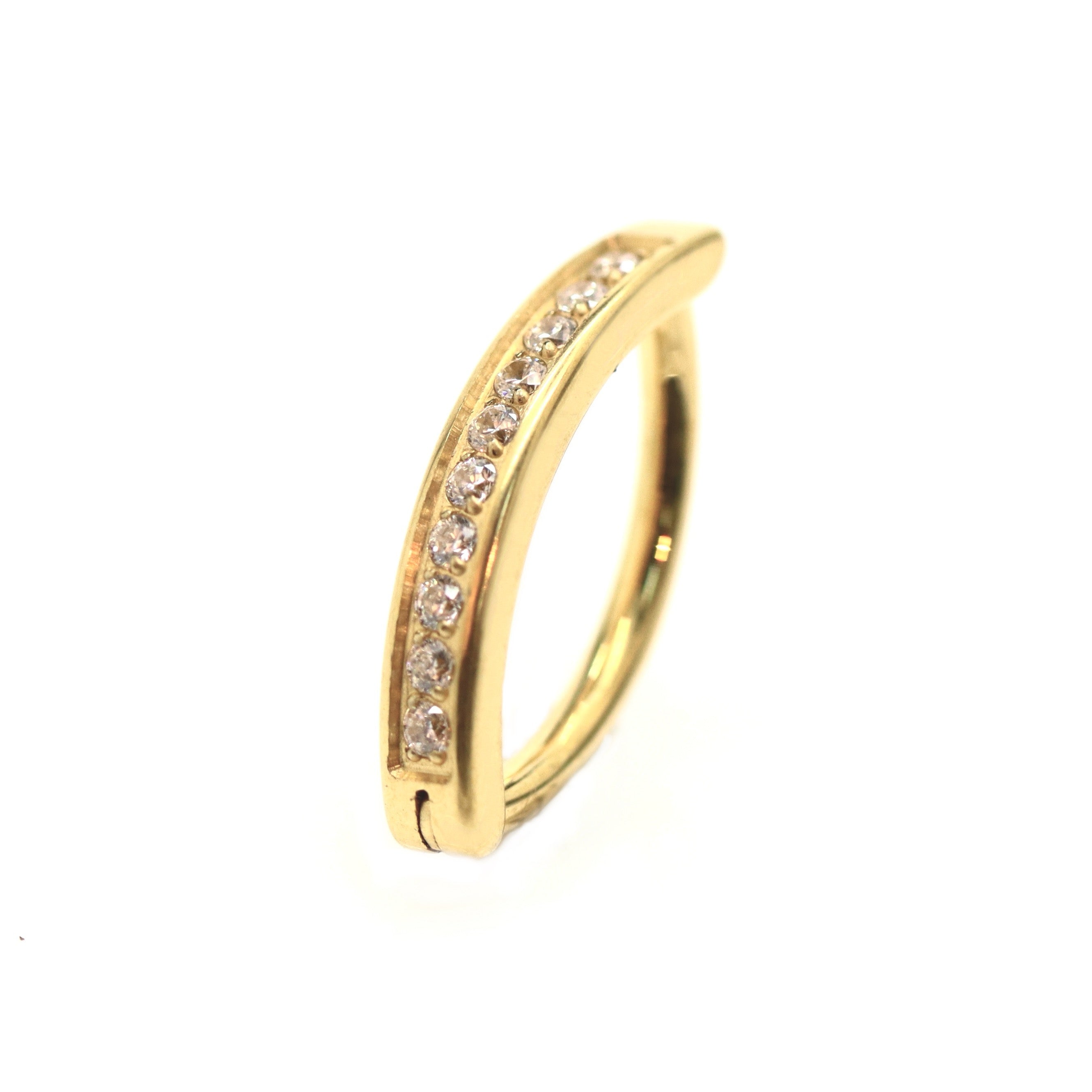 טבור טיטניום קליקר פס עם זירקונים