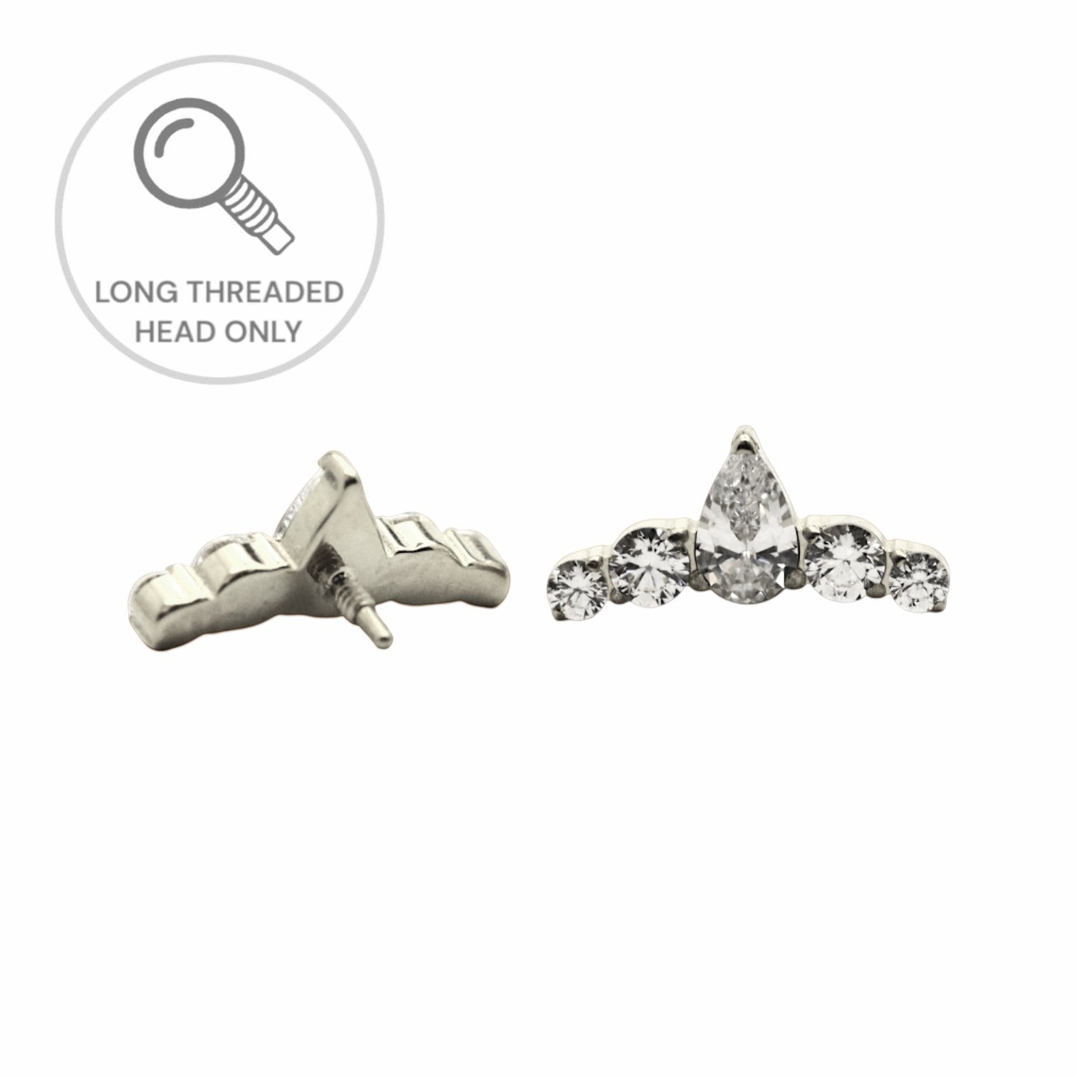 ראש מעוצב- שני זירקונים מכל צד וטיפה