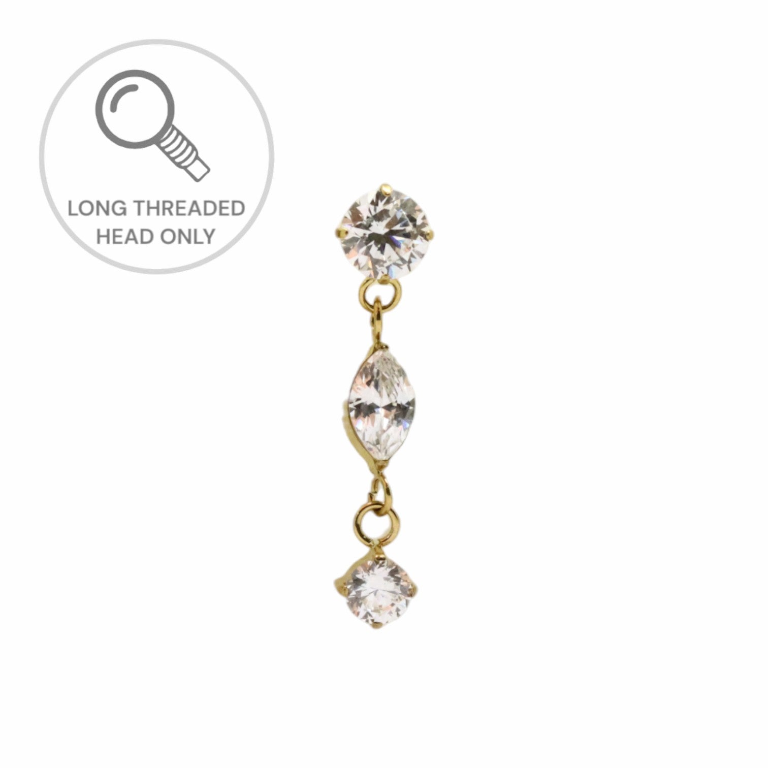 ראש מעוצב-זירקון-מרקיזה-זירקון בשורה נופלת