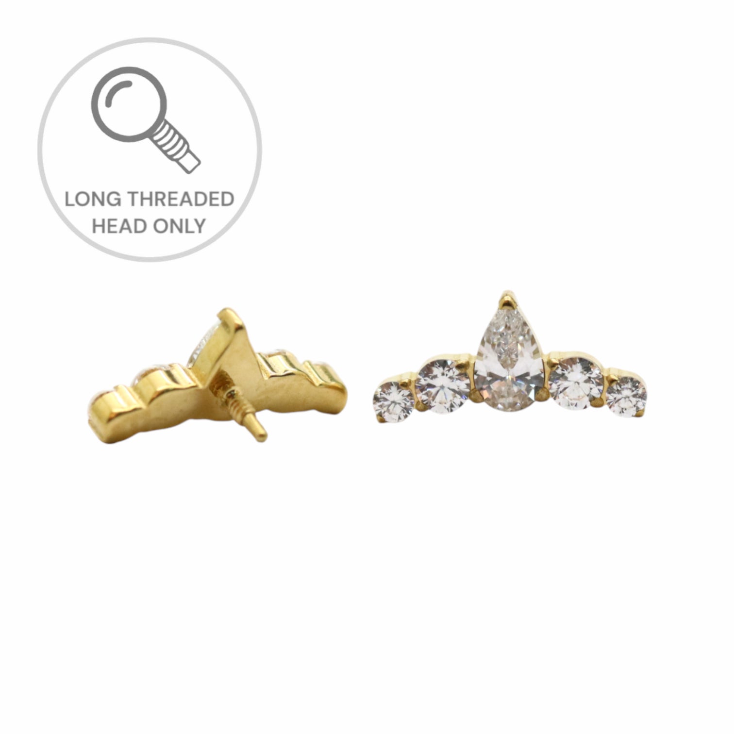 ראש מעוצב- שני זירקונים מכל צד וטיפה