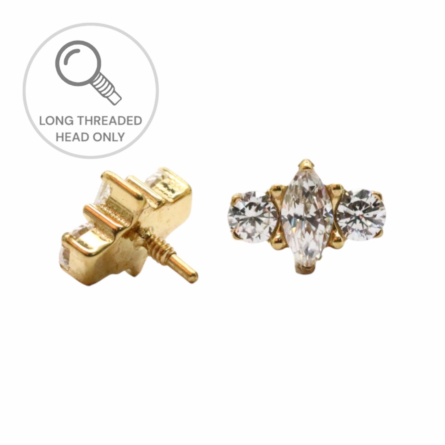 ראש מעוצב- מרקיזה קטנה וזירקון מכל צד