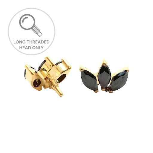 ראש מעוצב- לוטוס עדין בשיבוץ שחור