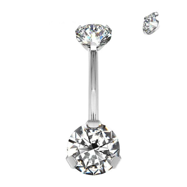 טבור טיטניום שני זירקונים קטנים