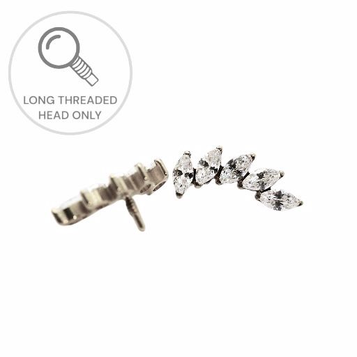ראש מעוצב- חמש מרקיזות קטנות בשורה קעורה (1.5*3ממ כל אחת)