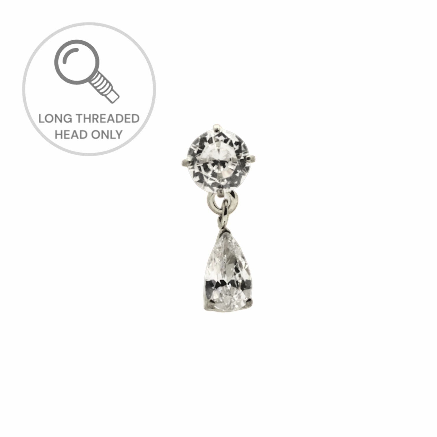 ראש מעוצב-זירקון 3ממ עם צ'ארם טיפה