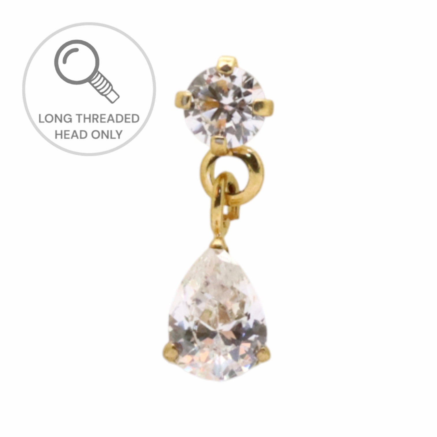 ראש מעוצב-זירקון 2.5ממ עם צ'ארם טיפה