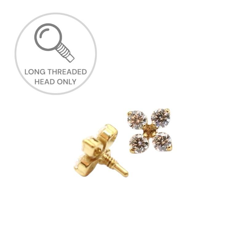 1.2*8  ראש מעוצב ארבעה זירקונים קטנים עם אמצע שטוח