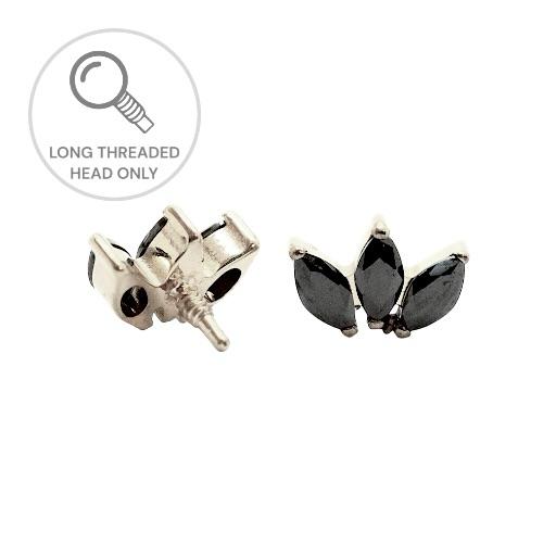 ראש מעוצב- לוטוס עדין בשיבוץ שחור