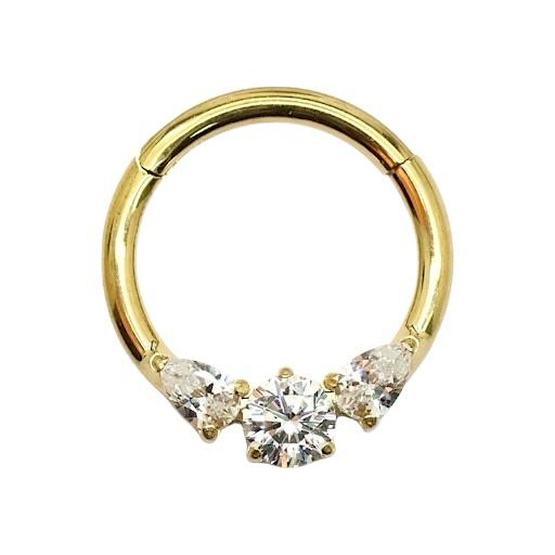 קליקר טיטניום שתי טיפות וזירקון מרכזי 1.2*9