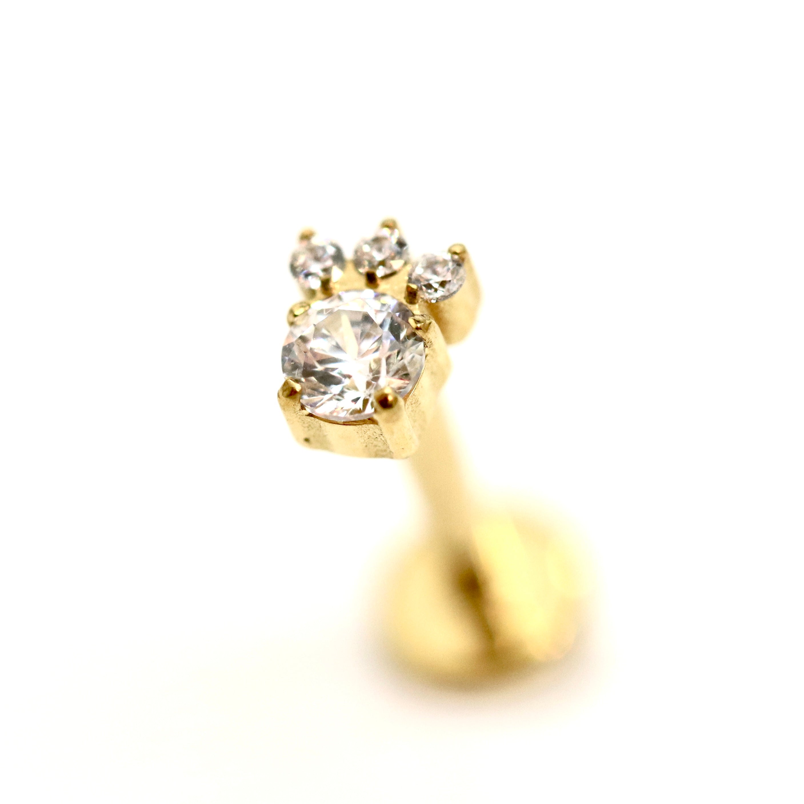 1.2*8 לברט זירקון 3ממ מעוטר בשלושה זירקונים קטנים