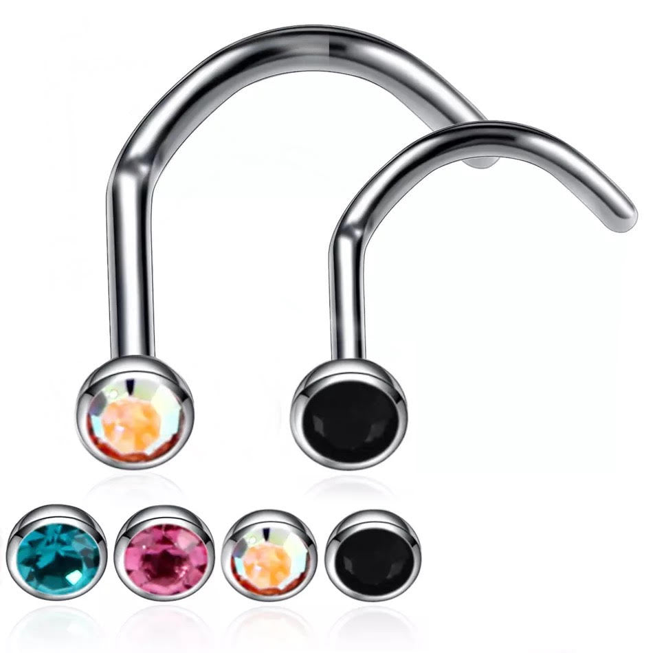 נזם טיטניום קריסטל- מיקס 4 צבעים בחבילה