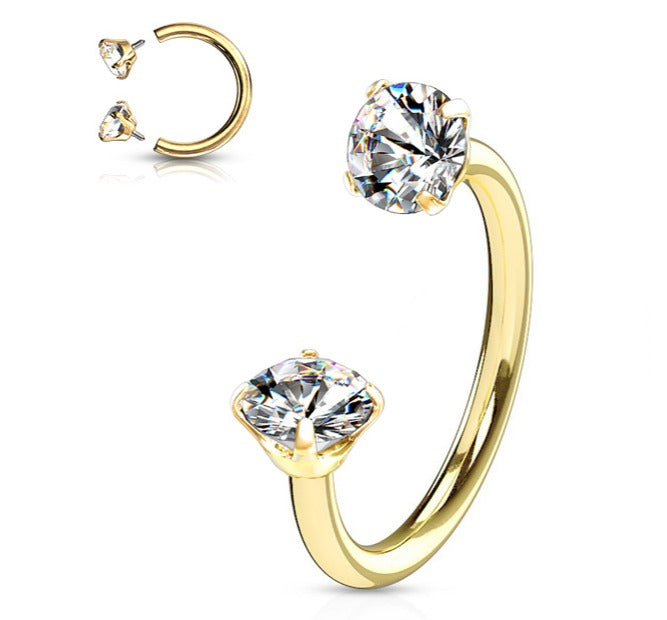 פרסה טיטניום הברגה פנימית ושני זירקונים