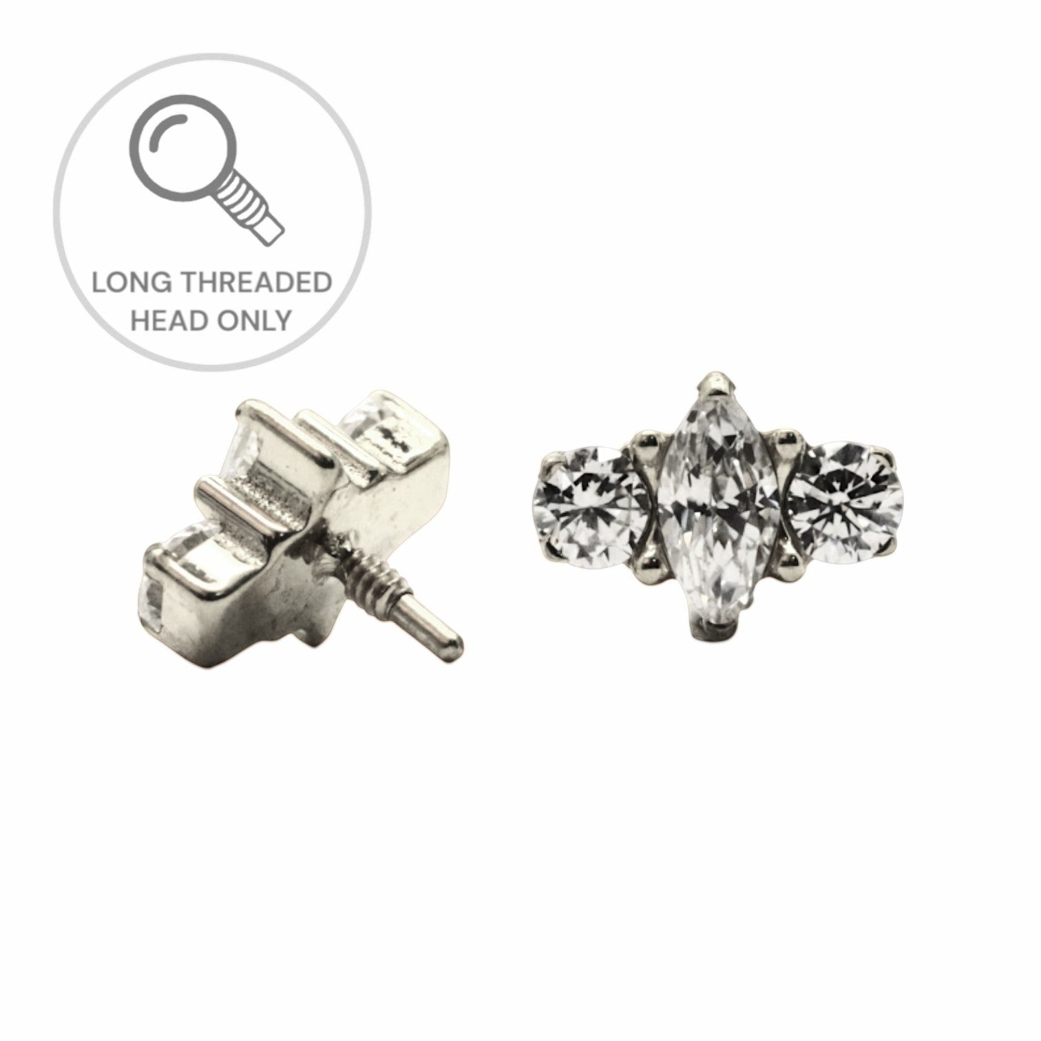 ראש מעוצב- מרקיזה קטנה וזירקון מכל צד