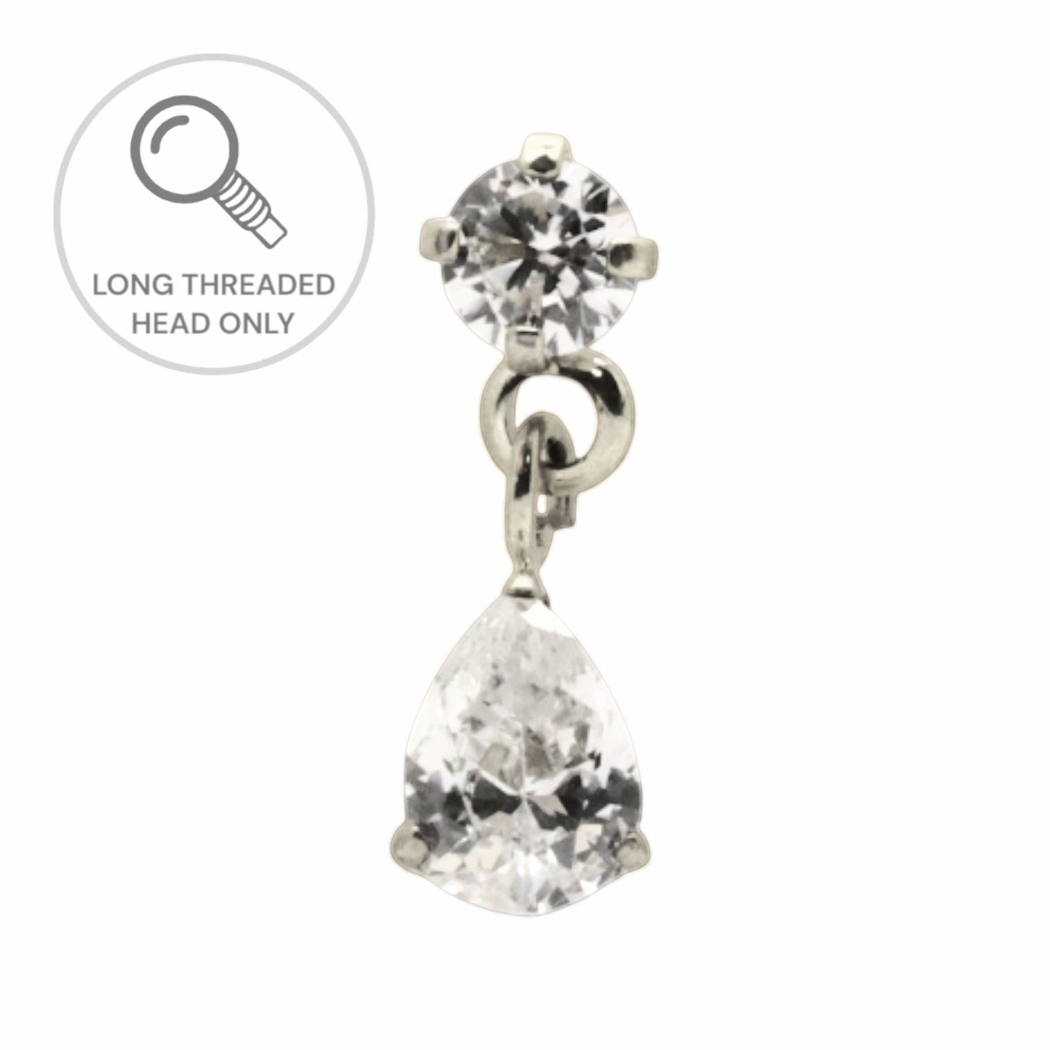 ראש מעוצב-זירקון 2.5ממ עם צ'ארם טיפה