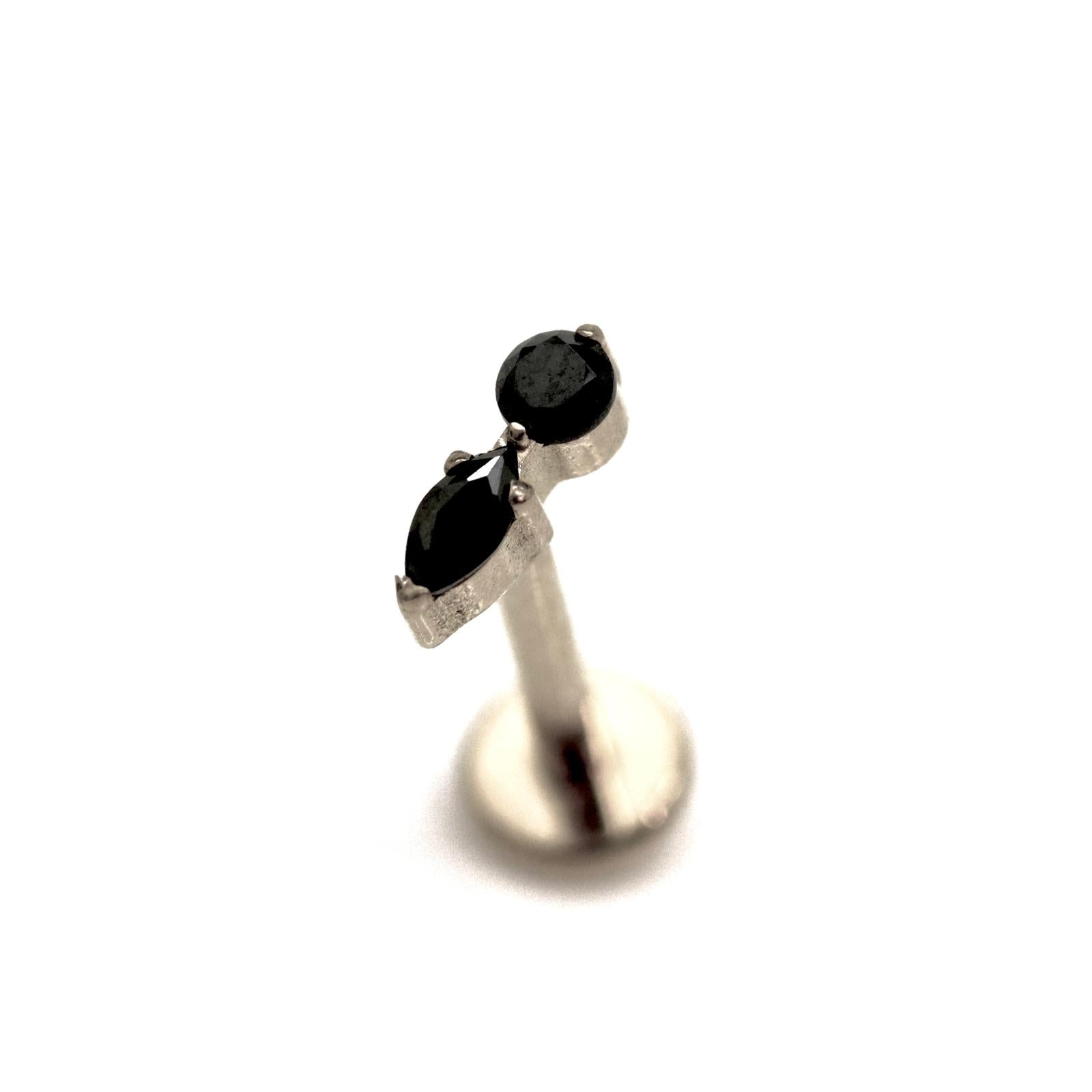 1.2*8  לברט מרקיזה וזירקון עגול מיניאטורי- שחור (4ממ)