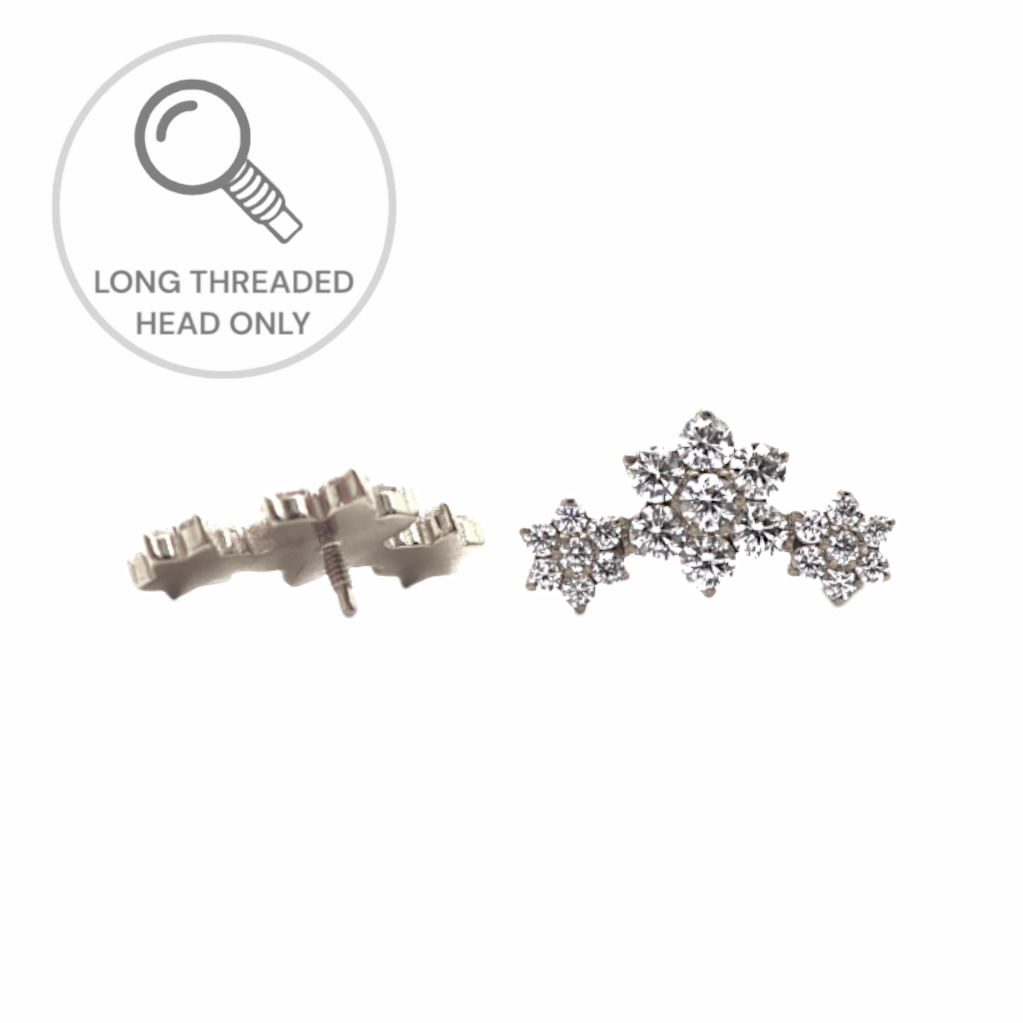 ראש מעוצב- שלושה פרחים צמודים (גודל כולל 1.5ס"מ)