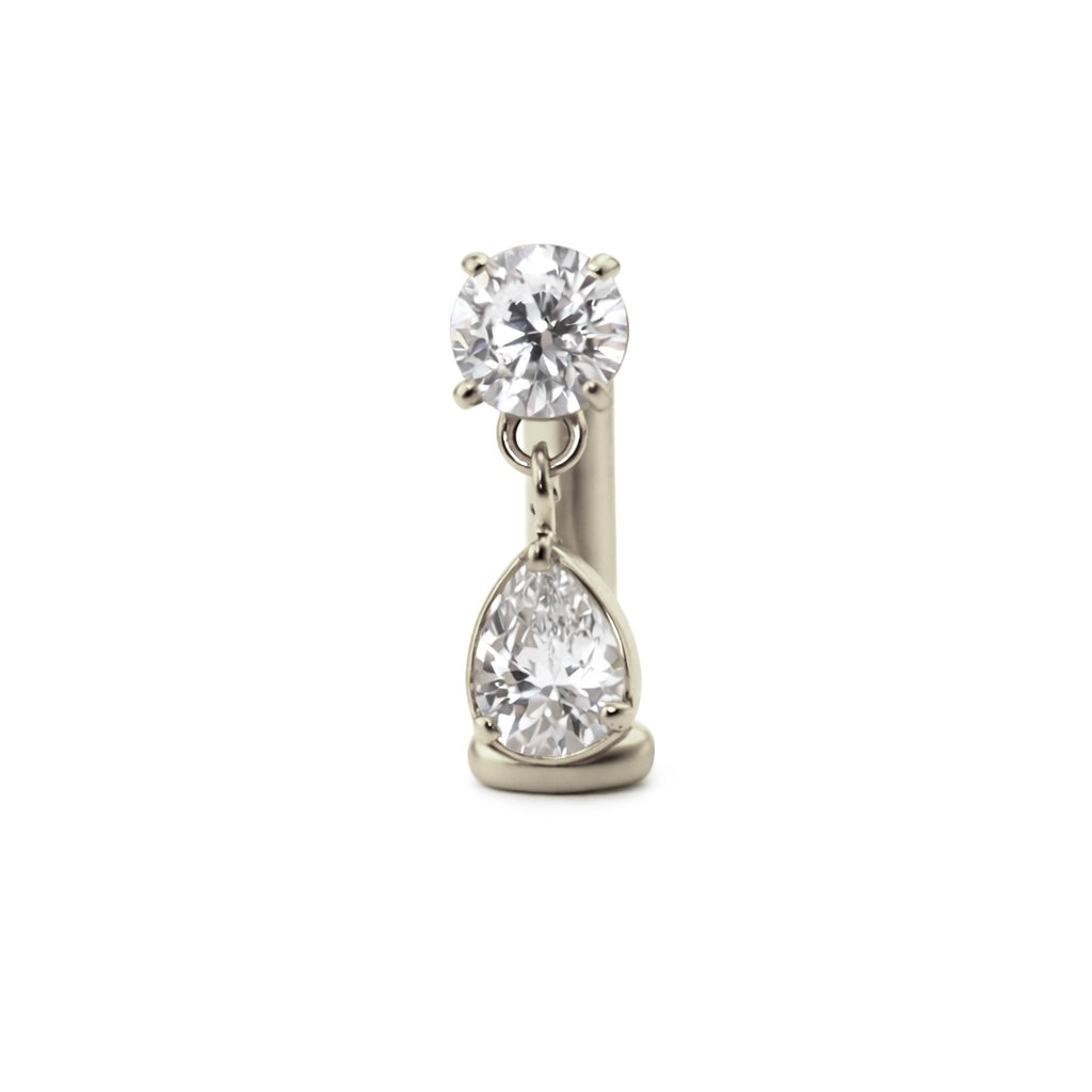 טבור טיטניום צף זירקון 4ממ וצ'ארם טיפה