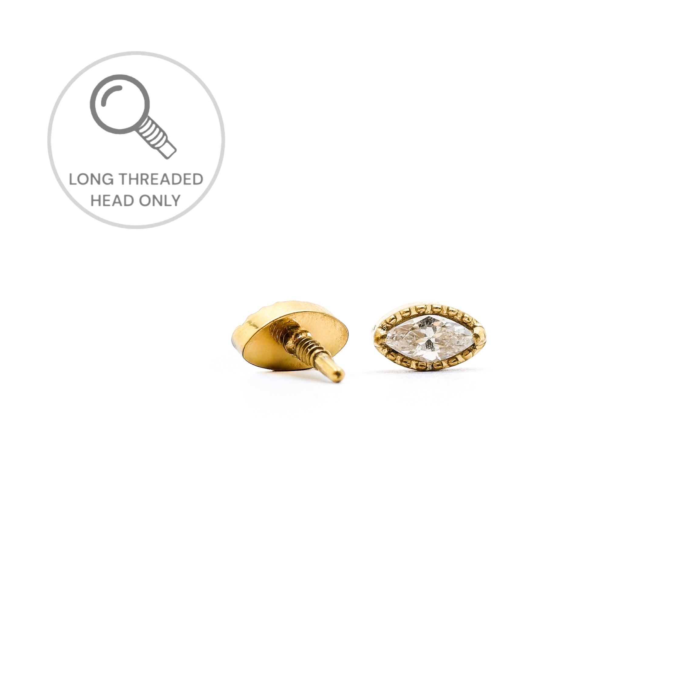 ראש מעוצב- מרקיזה מיניאטורית עם מסגרת נקודות (גודל כולל 3ממ)