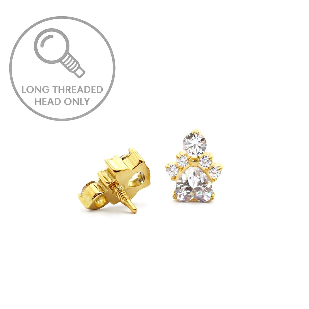 ראש מעוצב- לב ועיטור זירקונים