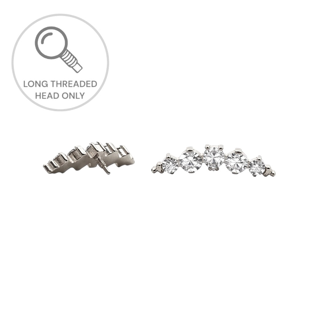 ראש מעוצב- טיפה ושני זירקונים מכל צד ועיטור נקודות